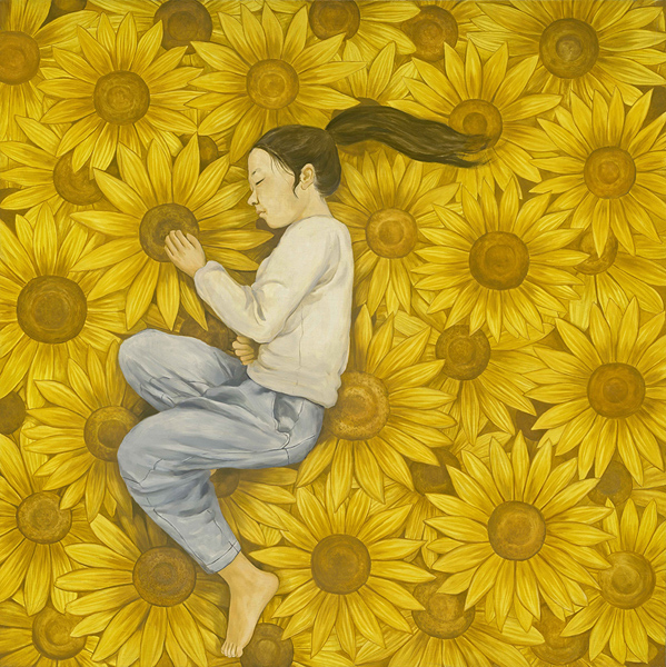 《阳光》100×100cm 布面油画 2015年