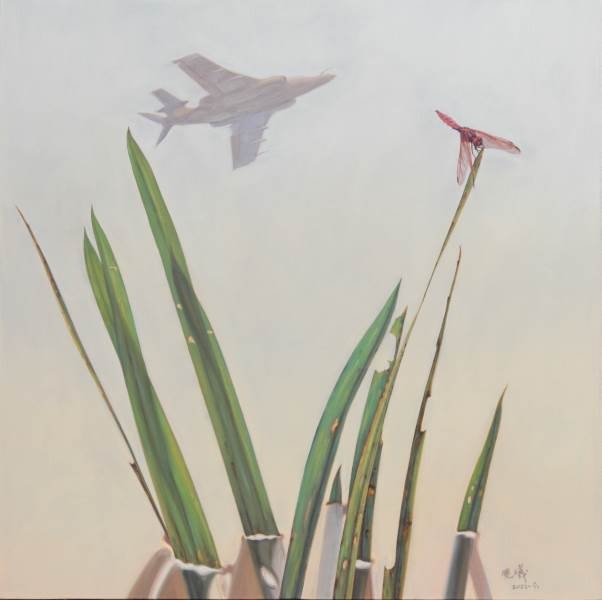 池塘上的鹰  布上油画  62x62cm  3012 刘晓曦