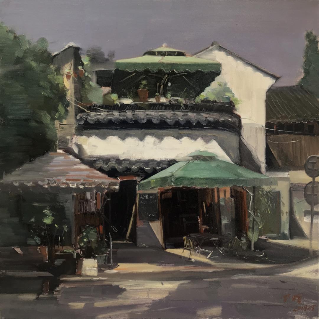 布面油画 《南浔古镇》之二 60x60cm 2018.03