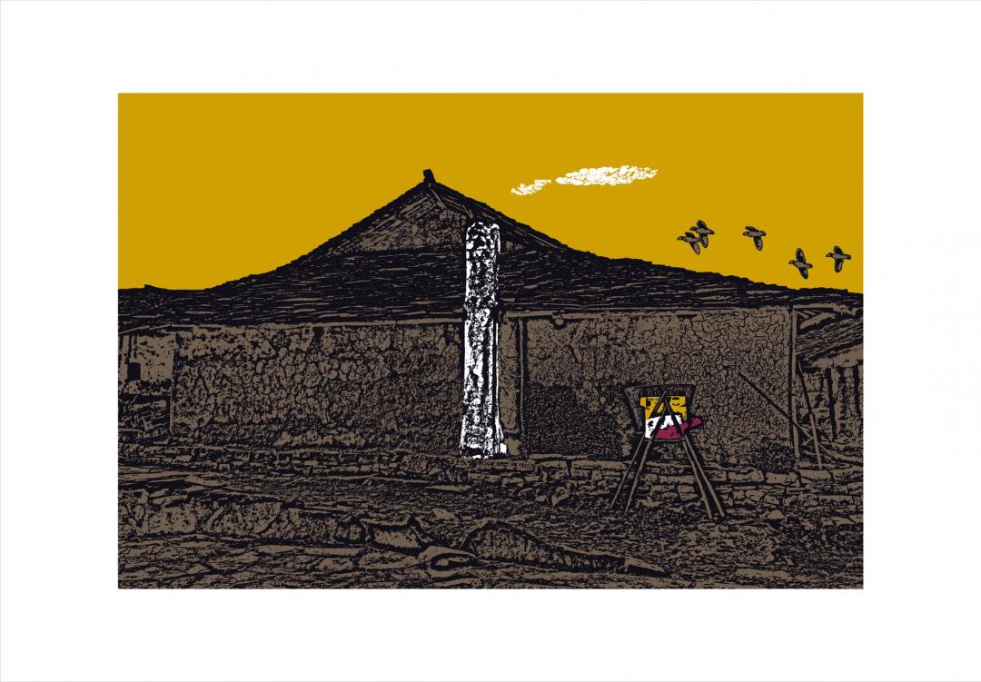 同桌综合独幅版画120x120高新章2015年