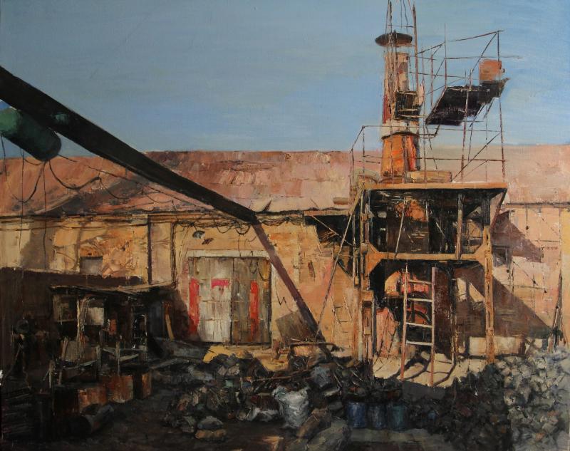钢铁厂系列之四150cm100cm布面油画2015年创作