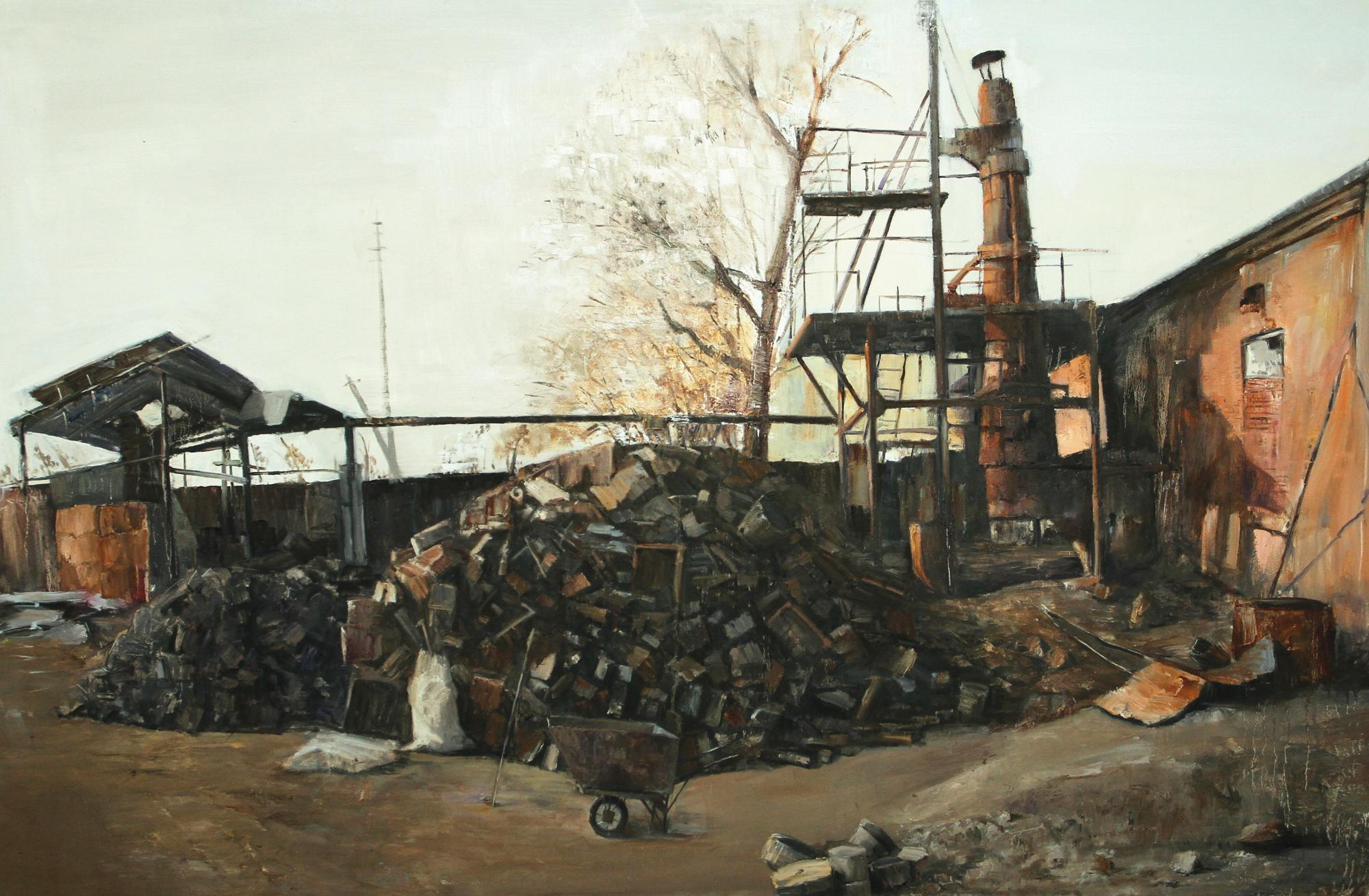钢铁厂系列之三180cm120cm布面油画2014年创作