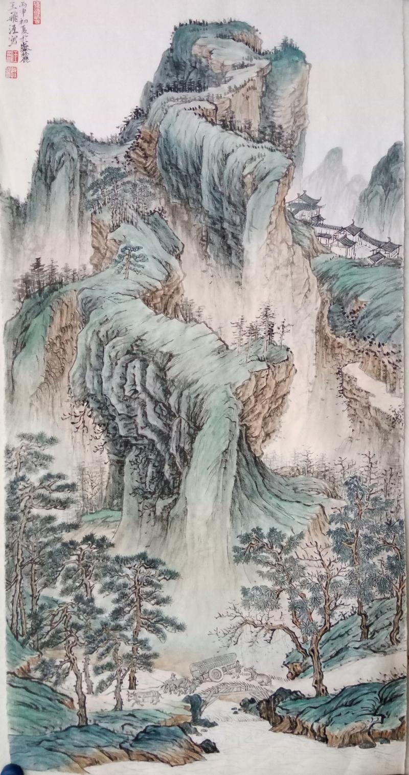 青绿山水长卷-王飞涯作品