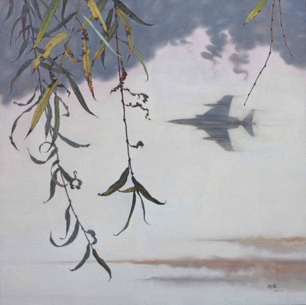 幽灵天空 布上油画 80x80cm 2012 刘晓曦