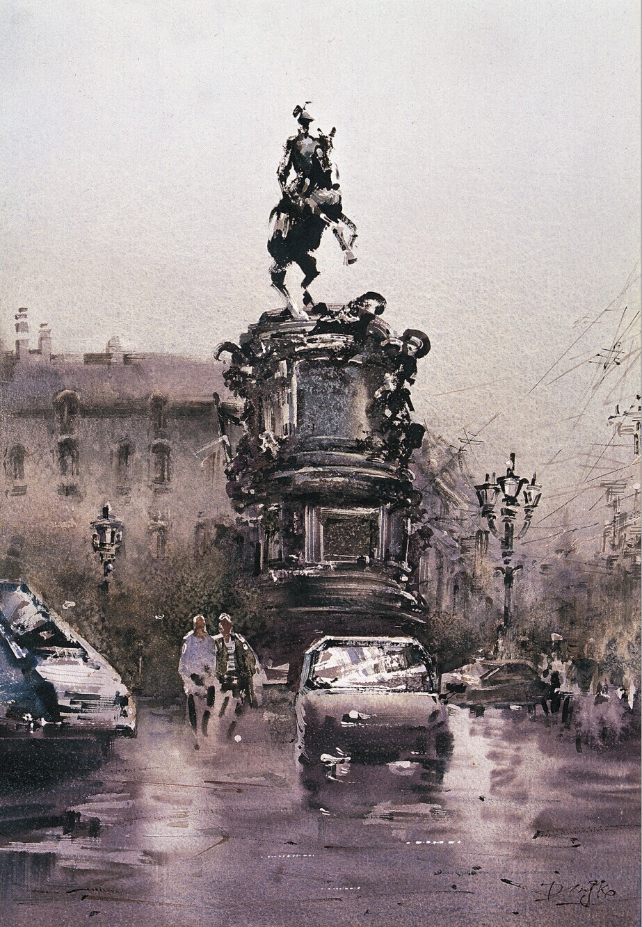 《涅瓦街上》水彩50x36cm | 董克诚